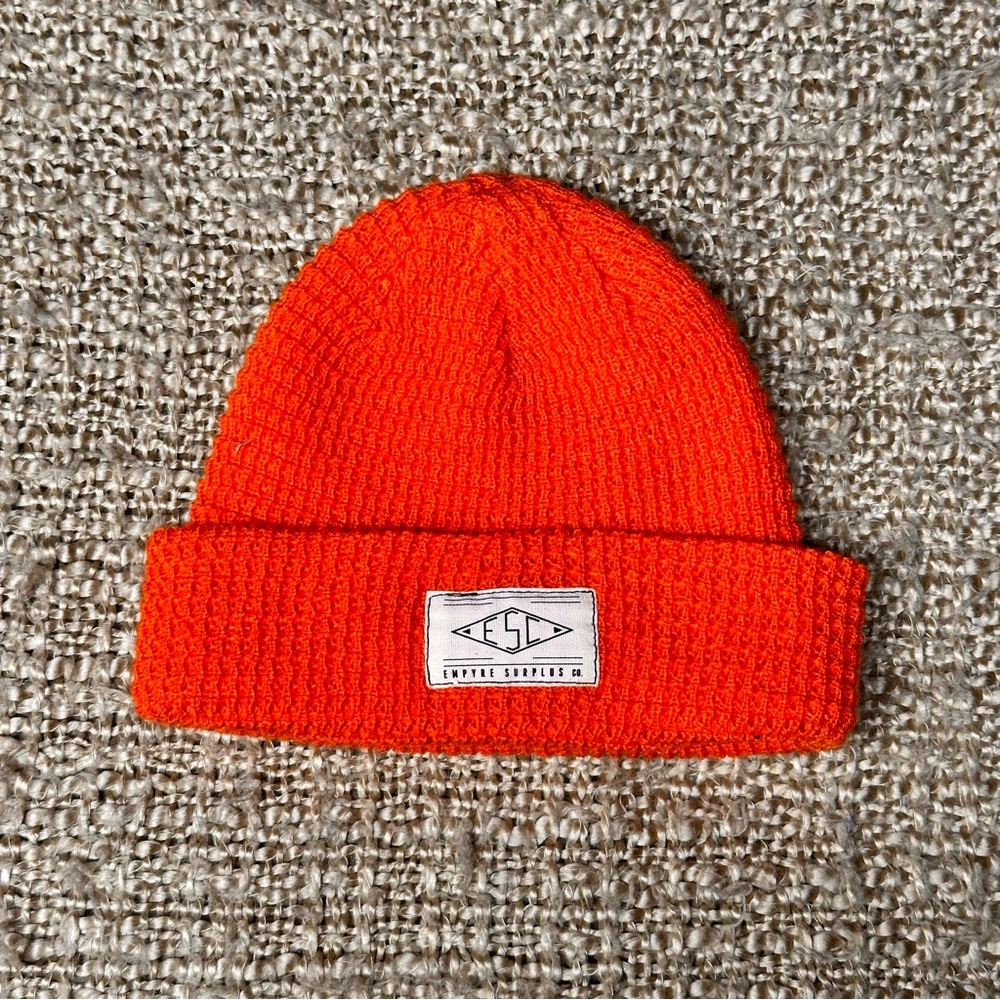 EMPYRE SURPLUS CO. Neon Orange Knit Beanie
